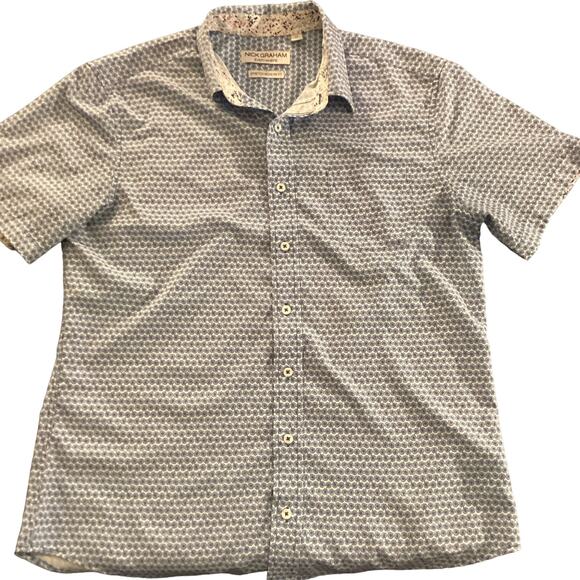 Pre-owned Men’s Nick Graham Everywhere Floral Graphic Stretch Shirt - Picture 2 of 4